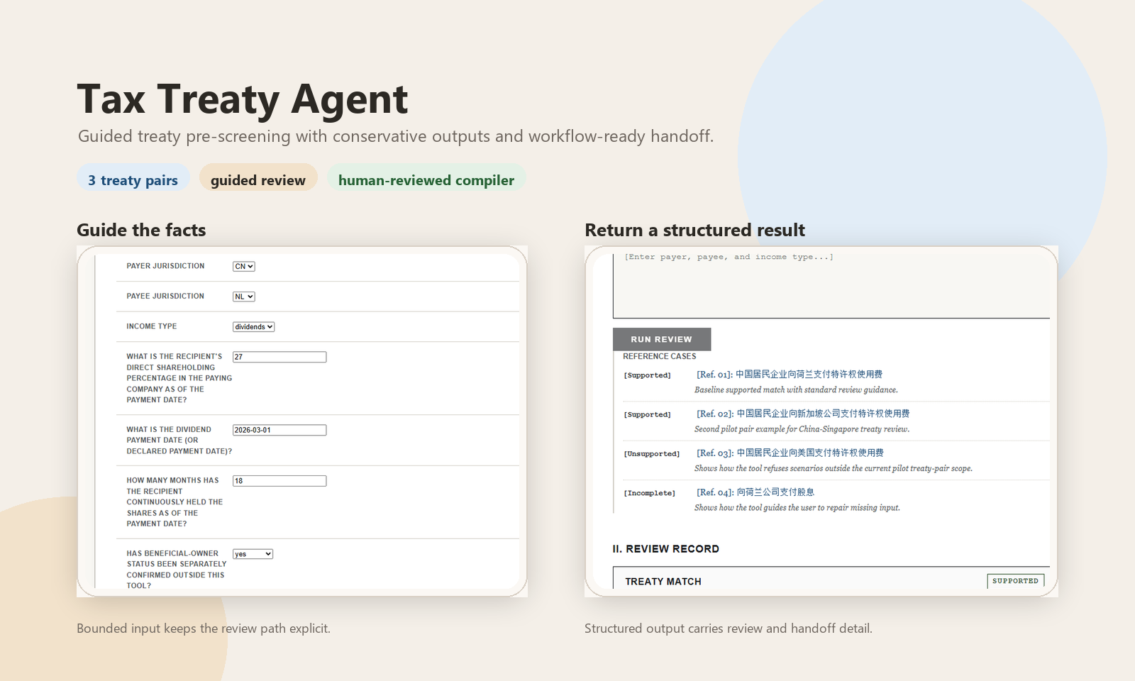 Tax Treaty Agent product overview